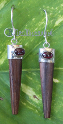 Earring From Silver With Sono Wood