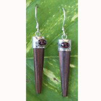 Earring From Silver With Sono Wood