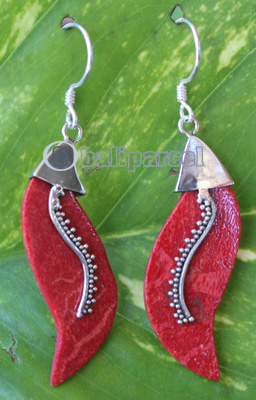 Earring From Silver With Coral
