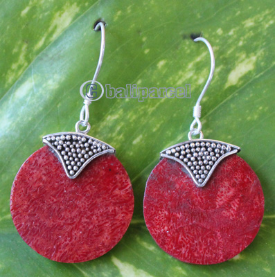 Earring From Silver With Coral