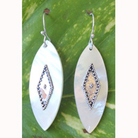Earring From Silver With Shell