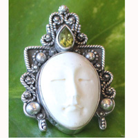 Pendant With Silver And Bone