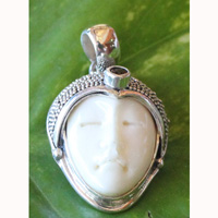 Pendant With Silver And Bone