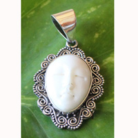 Pendant With Silver And Bone