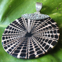 Pendant With Coral And Silver