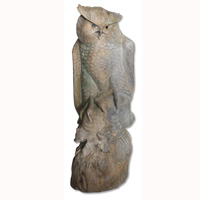 Wooden Owl, Hand Carved From Waru Wood