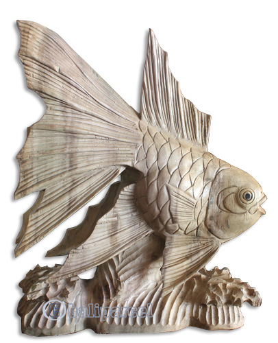 Wooden Fish, Hand Carved From Waru Wood With Natural Polished