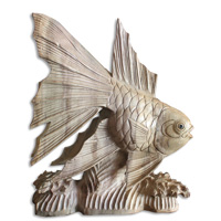 Wooden Fish, Hand Carved From Waru Wood With Natural Polished