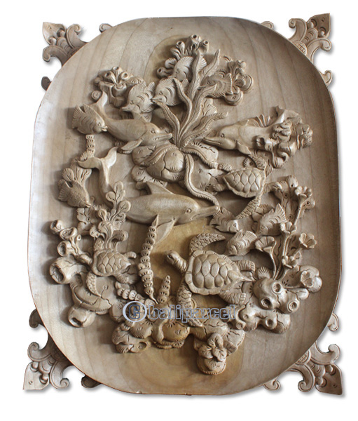 Wooden Wallhanging, Hand Carved From Waru Wood With Natural Polished