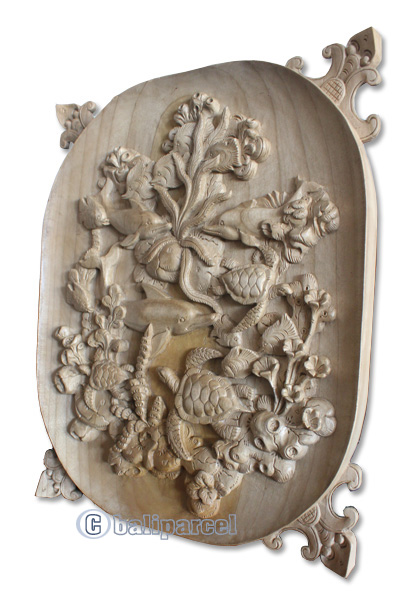 Wooden Wallhanging, Hand Carved From Waru Wood With Natural Polished