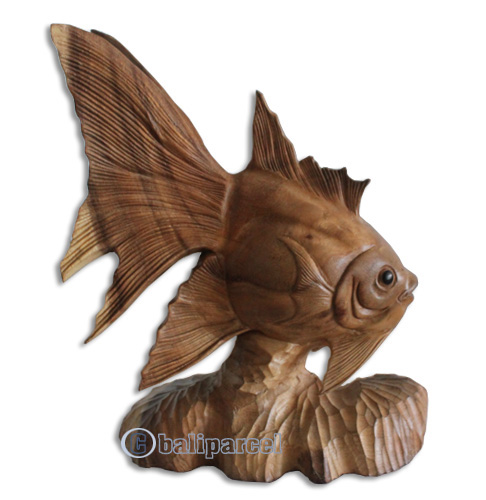 Wooden Fish, Hand Carved From Suar Wood With Natural Polished