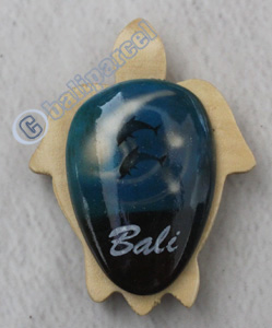 Magnet With Airbrushed, Handcarved From Albesia Wood
