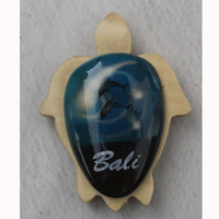 Magnet With Airbrushed, Handcarved From Albesia Wood