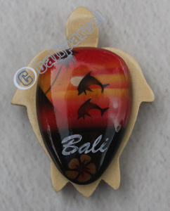 Magnet With Airbrushed, Handcarved From Albesia Wood
