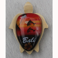 Magnet With Airbrushed, Handcarved From Albesia Wood