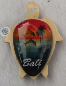 Magnet With Airbrushed, Handcarved From Albesia Wood