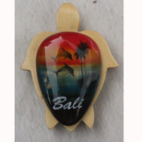 Magnet With Airbrushed, Handcarved From Albesia Wood
