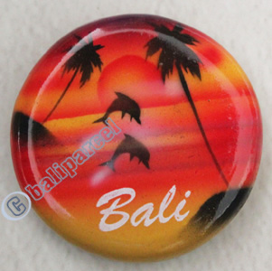 Magnet With Airbrushed, Handcarved From Albesia Wood