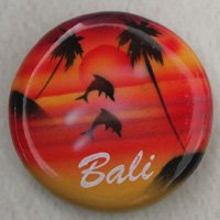 Magnet With Airbrushed, Handcarved From Albesia Wood