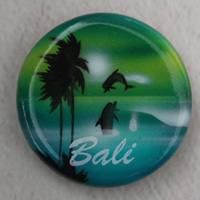 Magnet With Airbrushed, Handcarved From Albesia Wood