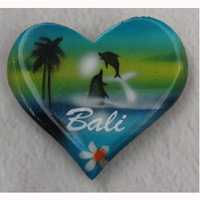 Magnet With Airbrushed, Handcarved From Albesia Wood