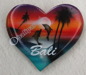 Magnet With Airbrushed, Handcarved From Albesia Wood