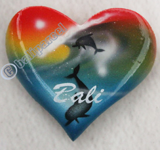 Magnet With Airbrushed, Handcarved From Albesia Wood