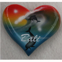 Magnet With Airbrushed, Handcarved From Albesia Wood