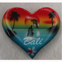 Magnet With Airbrushed, Handcarved From Albesia Wood