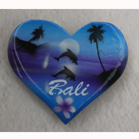 Magnet With Airbrushed, Handcarved From Albesia Wood