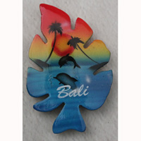 Magnet With Airbrushed, Handcarved From Albesia Wood