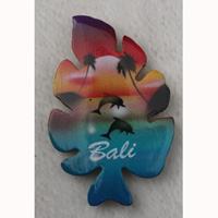 Magnet With Airbrushed, Handcarved From Albesia Wood