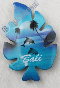 Magnet With Airbrushed, Handcarved From Albesia Wood