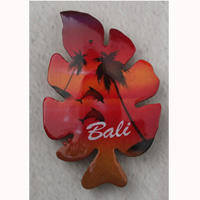 Magnet With Airbrushed, Handcarved From Albesia Wood