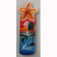 Magnet With Airbrushed, Handcarved From Albesia Wood