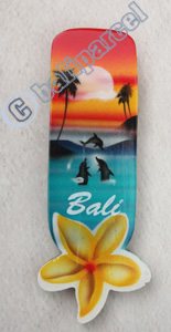Magnet With Airbrushed, Handcarved From Albesia Wood