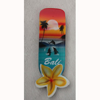 Magnet With Airbrushed, Handcarved From Albesia Wood