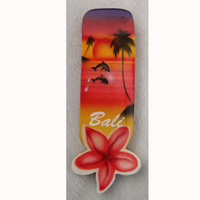 Magnet With Airbrushed, Handcarved From Albesia Wood