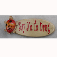 Magnet With Airbrushed, Handcarved From Albesia Wood