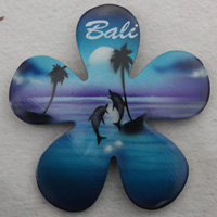 Magnet With Airbrushed, Handcarved From Albesia Wood