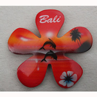 Magnet With Airbrushed, Handcarved From Albesia Wood