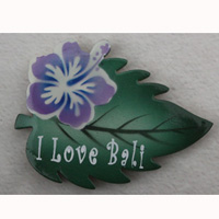 Magnet With Airbrushed, Handcarved From Albesia Wood