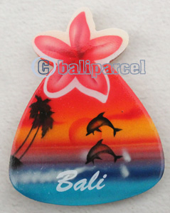 Magnet With Airbrushed, Handcarved From Albesia Wood