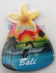 Magnet With Airbrushed, Handcarved From Albesia Wood