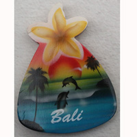 Magnet With Airbrushed, Handcarved From Albesia Wood