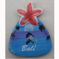 Magnet With Airbrushed, Handcarved From Albesia Wood