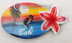 Magnet With Airbrushed, Handcarved From Albesia Wood