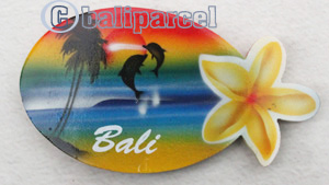 Magnet With Airbrushed, Handcarved From Albesia Wood