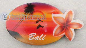 Magnet With Airbrushed, Handcarved From Albesia Wood