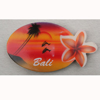 Magnet With Airbrushed, Handcarved From Albesia Wood